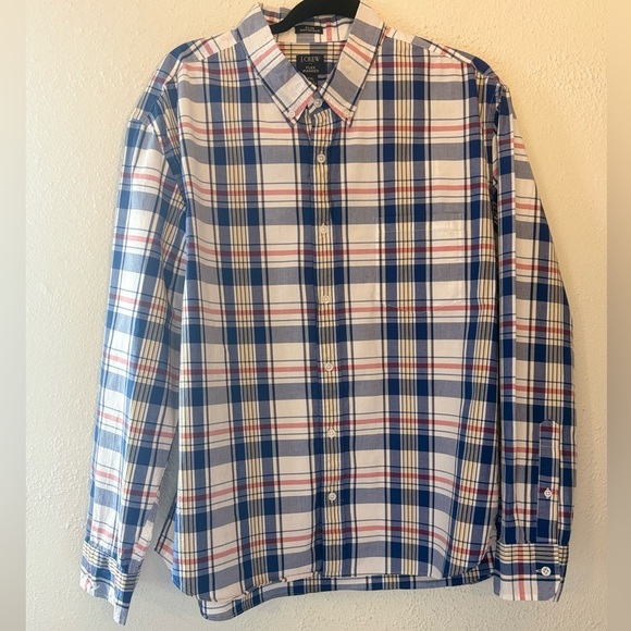 J. Crew Other - Preppy J. Crew  Plaid Slim Untucked Flex Washed Button  Long Sleeve Shirt XXL